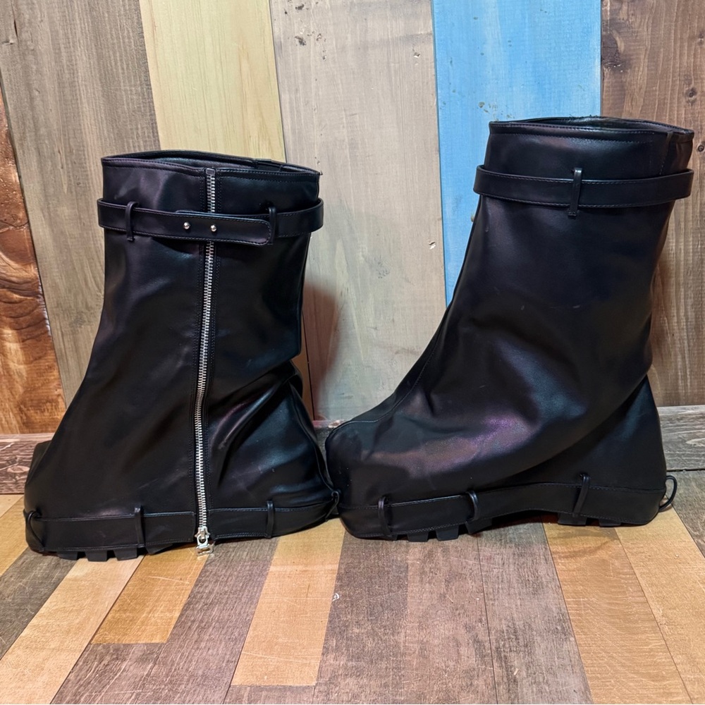🔥 Black Oversized Slouch Platform Boots – Structured, Bold & Absolutely Boss 🔥 - Picture 5 of 10